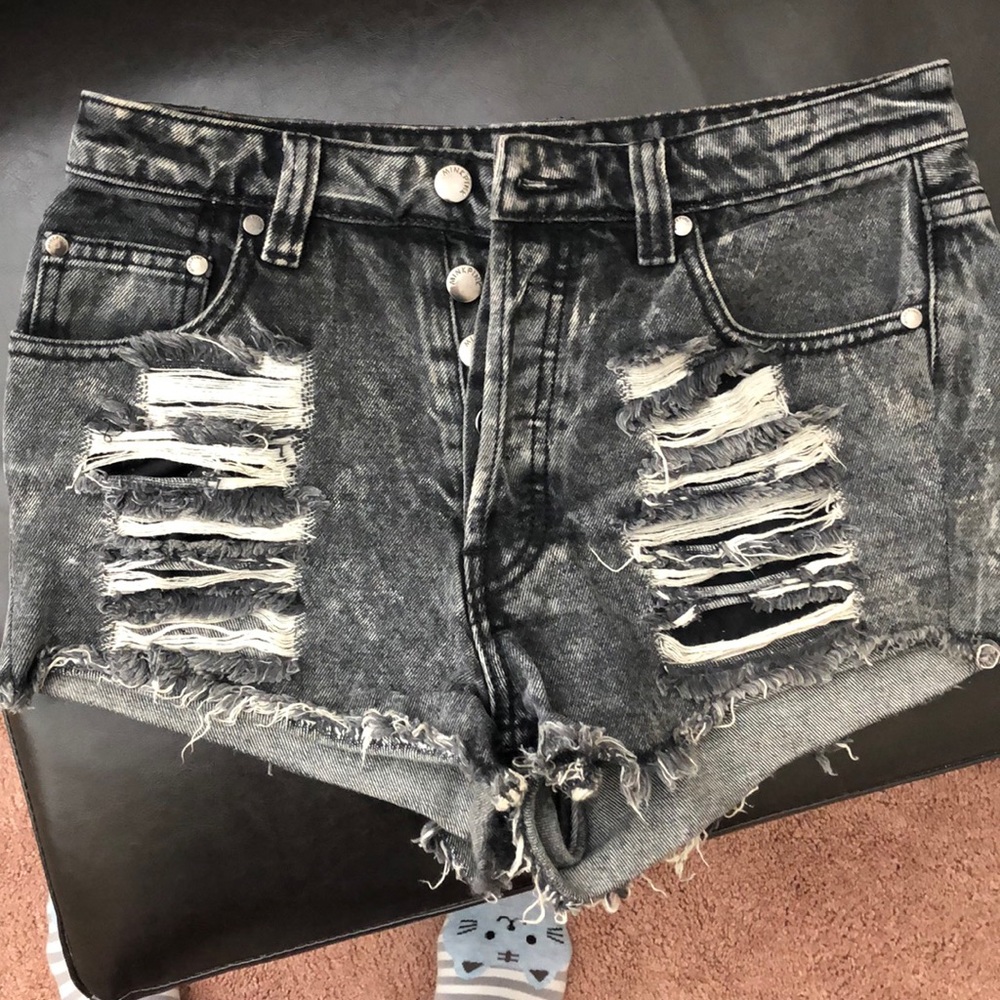Mink Pink distressed denim cutoff shorts